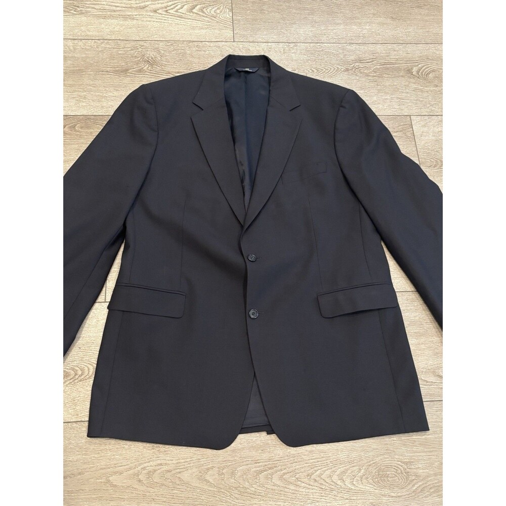 Brooks Brothers 346 Blazer Mens 45L Black 2‎ Button Wool Stretch Formal Flaw